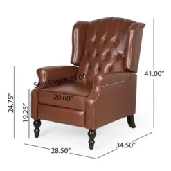 Walter Contemporary Tufted Recliner Cognac Brown/Dark Brown - Christopher Knight Home -Furniture Promotion Series GUEST 0175adaf d4a5 4121 91d2 7f9bd9e8dad7