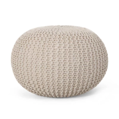 Abena Modern Knitted Cotton Round Pouf - Christopher Knight Home 10 Abena Modern Knitted Cotton Round Pouf - Christopher Knight Home - Image 10
