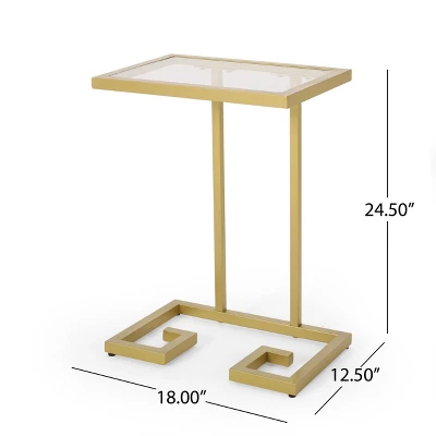 Hickson Modern Glam C Shaped End Table Gold - Christopher Knight Home 9 Hickson Modern Glam C Shaped End Table Gold - Christopher Knight Home - Image 9