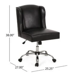 Bergen Contemporary Wingback Swivel Office Chair Midnight Black/Chrome - Christopher Knight Home -Furniture Promotion Series GUEST 06efdf1c 807a 4f71 8c8a c0385ce4938e