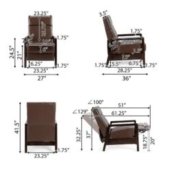 Fernhill Mid Century Modern Faux Leather Upholstered Pushback Recliner Dark Brown/Dark Espresso - Christopher Knight Home -Furniture Promotion Series GUEST 072bf5e9 cb03 45c8 826a 9a769c3f0372