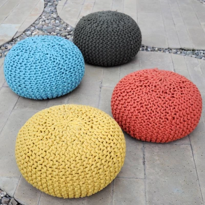Moro Handcrafted Modern Cotton Pouf - Christopher Knight Home 4 Moro Handcrafted Modern Cotton Pouf - Christopher Knight Home - Image 4