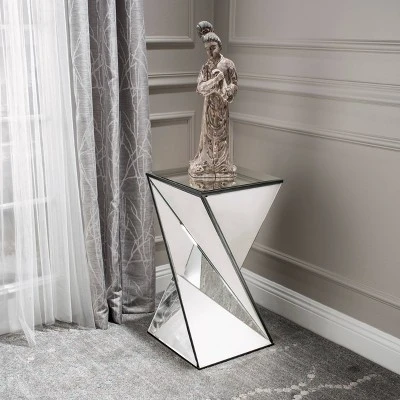 Amiel Geometrical Mirrored Side Table Silver - Christopher Knight Home 1 Amiel Geometrical Mirrored Side Table Silver - Christopher Knight Home