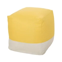Tattnall Contemporary Two-Tone Fabric Cube Pouf - Christopher Knight Home -Furniture Promotion Series GUEST 0afc66b8 ff4c 4b4d 85d7 e4640fb41a13