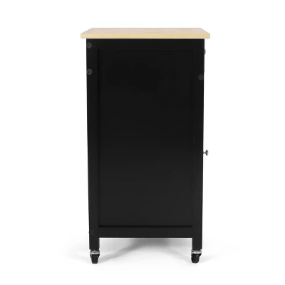 Maynard Contemporary Glass Paneled Kitchen Cart Natural/Black - Christopher Knight Home 6 Maynard Contemporary Glass Paneled Kitchen Cart Natural/Black - Christopher Knight Home - Image 6