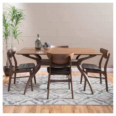 5pc Anise Dining Set Natural Walnut/Dark Brown - Christopher Knight Home 1 5pc Anise Dining Set Natural Walnut/Dark Brown - Christopher Knight Home