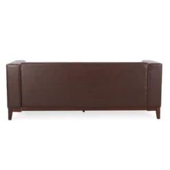 Raintree Mid Century Modern Faux Leather Tufted 3 Seater Sofa Dark Brown/Espresso - Christopher Knight Home -Furniture Promotion Series GUEST 10635669 7404 4183 ad94 feb1f36702ad