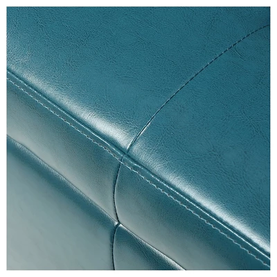 Guernsey Faux Leather Storage Ottoman Bench Teal - Christopher Knight Home 3 Guernsey Faux Leather Storage Ottoman Bench Teal - Christopher Knight Home - Image 3