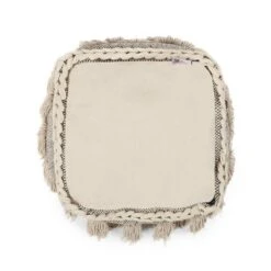 Hawley Handcrafted Boho Fabric Cube Pouf With Tassels Ivory - Christopher Knight Home -Furniture Promotion Series GUEST 10dedc8a f40b 4826 b5d1 b3f38421e370