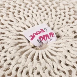 Barwick Modern Knitted Round Pouf Ivory - Christopher Knight Home -Furniture Promotion Series GUEST 1125e82d 7610 4a55 9901 7f5094d02340