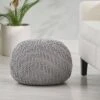Hershel Modern Knitted Cotton Round Pouf - Christopher Knight Home