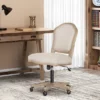 Scilley French Country Upholstered Swivel Office Chair - Christopher Knight Home
