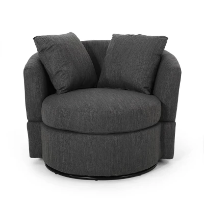 Smyrna Contemporary Upholstered Swivel Club Chair - Christopher Knight Home 10 Smyrna Contemporary Upholstered Swivel Club Chair - Christopher Knight Home - Image 10