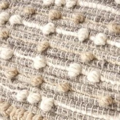 Bonita Large Contemporary Wool And Cotton Pouf Ottoman White/Beige - Christopher Knight Home -Furniture Promotion Series GUEST 143b4743 87cb 4ad8 b949 fbbf45fc0528