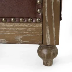 Castalia Chesterfield Tufted 3 Seater Sofa With Nailhead Trim Dark Brown/Natural - Christopher Knight Home -Furniture Promotion Series GUEST 15bebb96 c0ac 452d 840c 37144023e0a3