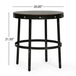 Rivet Modern Industrial Handcrafted Round Mango Wood Side Table Brown/Antique Gunmetal - Christopher Knight Home -Furniture Promotion Series GUEST 16d15633 9787 4c71 b33d 750bc31a131f