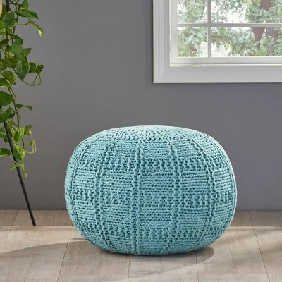 Yuny Handcrafted Modern Fabric Pouf - Christopher Knight Home 1 Yuny Handcrafted Modern Fabric Pouf - Christopher Knight Home