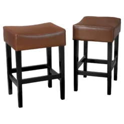 Set Of 2 Lopez Backless Leather Counter Height Barstool - Christopher Knight Home -Furniture Promotion Series GUEST 17f5de63 dc33 4a62 aa7d f7300f88a015