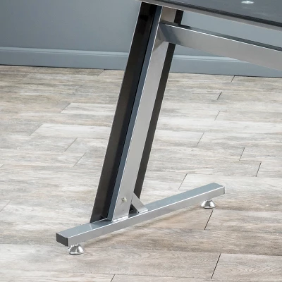 Glass Writing Desk With Drawers Black - Christopher Knight Home 2 Glass Writing Desk With Drawers Black - Christopher Knight Home - Image 2