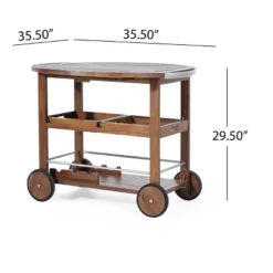 Cynthia Farmhouse Wooden Bar Cart Dark Oak Brown - Christopher Knight Home -Furniture Promotion Series GUEST 183e02ad 3d4e 4be7 adf6 f25908437c9f