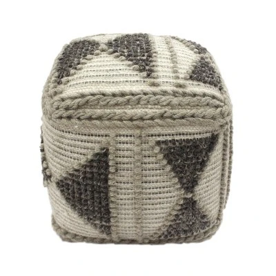 Tamsin Boho Handcrafted Cube Pouf Gray/Ivory - Christopher Knight Home 2 Tamsin Boho Handcrafted Cube Pouf Gray/Ivory - Christopher Knight Home - Image 2
