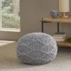 Morven Modern Knitted Cotton Round Pouf - Christopher Knight Home