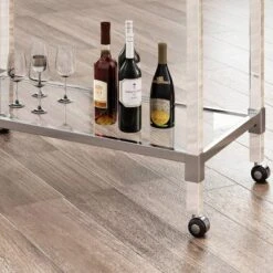 Mirren Modern Glass Bar Trolley Clear - Christopher Knight Home -Furniture Promotion Series GUEST 1f1fddf4 d2d0 4bc9 bab8 ec53035a02c2
