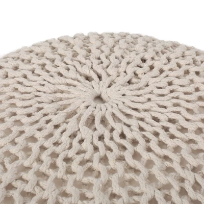 Abena Modern Knitted Cotton Round Pouf - Christopher Knight Home 6 Abena Modern Knitted Cotton Round Pouf - Christopher Knight Home - Image 6