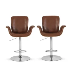 2pc Romer Mid Century Modern Bentwood Adjustable Swivel Counter Height Barstools - Christopher Knight Home -Furniture Promotion Series GUEST 20bd6647 609b 4688 9149 b72b485b025b