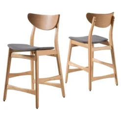 Set Of 2 24" Gavin Natural Frame Counter Height Barstool - Christopher Knight Home -Furniture Promotion Series GUEST 20d78e5e 8892 42bf bf4f 51e2414a1539
