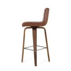 2pc Hargis Mid Century Modern Channel Stitch Bentwood Swivel Counter Height Barstools - Christopher Knight Home -Furniture Promotion Series GUEST 21657aaa 1114 448f 916c cba497d9b7d7