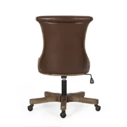 Coulee Contemporary Upholstered Roll Back Swivel Office Chair Dark Brown/Natural - Christopher Knight Home -Furniture Promotion Series GUEST 2221ea35 e150 49a5 a609 4bb49d3b4d24