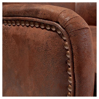 Lorenzo Studded Club Chair Brown - Christopher Knight Home 1 Lorenzo Studded Club Chair Brown - Christopher Knight Home
