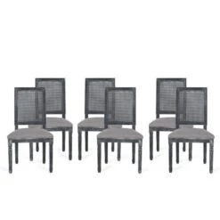 Set Of 6 Regina French Country Wood And Cane Upholstered Dining Chairs - Christopher Knight Home -Furniture Promotion Series GUEST 23ff173b f4f4 46c3 95aa 992f09598fb4