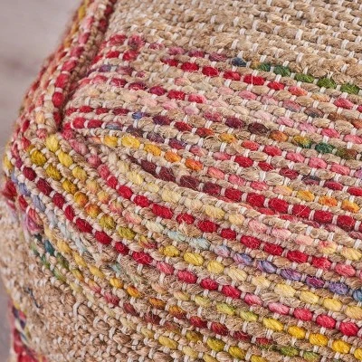 Caiman Boho Pouf Tan - Christopher Knight Home 2 Caiman Boho Pouf Tan - Christopher Knight Home - Image 2
