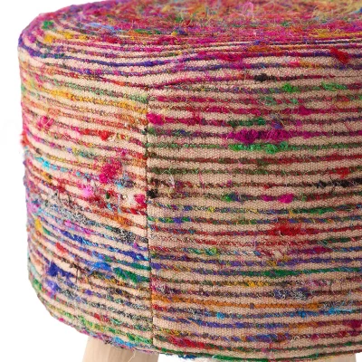 Cidney Silk Fabric Stool Coral - Christopher Knight Home 2 Cidney Silk Fabric Stool Coral - Christopher Knight Home - Image 2