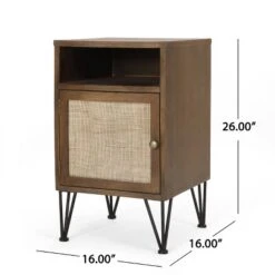 Pilster Contemporary End Table With Storage Walnut/Natural/Black - Christopher Knight Home 19 Pilster Contemporary End Table With Storage Walnut/Natural/Black - Christopher Knight Home -Furniture Promotion Series GUEST 299c3233 d21f 4ff7 8123 fd198d7336db