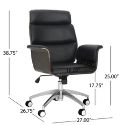 Cannonade Mid Century Modern Swivel Office Chair Black/Gray - Christopher Knight Home -Furniture Promotion Series GUEST 2a014826 36d3 4f11 9f4e 05545a4c29a6