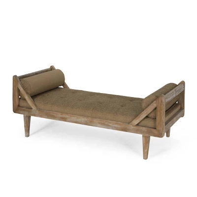 Zentner Rustic Tufted Double End Chaise Lounge With Bolster Pillows - Christopher Knight Home 2 Zentner Rustic Tufted Double End Chaise Lounge With Bolster Pillows - Christopher Knight Home - Image 2