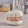 Proto Boho Wool Pouf Ivory - Christopher Knight Home