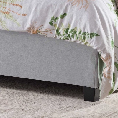 King Virago Contemporary Upholstered Platform Bed Light Gray - Christopher Knight Home 3 King Virago Contemporary Upholstered Platform Bed Light Gray - Christopher Knight Home - Image 3