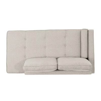 Typhaine Modern Fabric Chaise Loveseat Beige - Christopher Knight Home 4 Typhaine Modern Fabric Chaise Loveseat Beige - Christopher Knight Home - Image 4