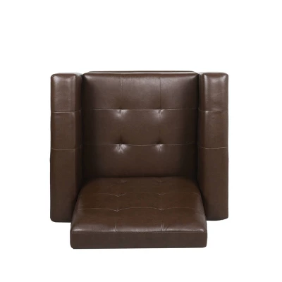 Craigue Contemporary Tufted Faux Leather Pushback Recliner - Christopher Knight Home 3 Craigue Contemporary Tufted Faux Leather Pushback Recliner - Christopher Knight Home - Image 3