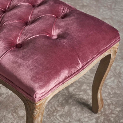 Tassia New Velvet Tufted Bench - Blush - Christopher Knight Home 3 Tassia New Velvet Tufted Bench - Blush - Christopher Knight Home - Image 3