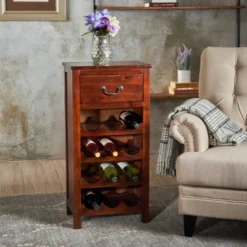 Eirinn Wine Rack - Dark Oak - Christopher Knight Home