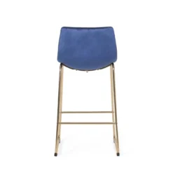 Cedric Modern Glam Velvet Counter Height Barstool Blue/Gold - Christopher Knight Home -Furniture Promotion Series GUEST 336efe05 a05d 40fe 920a 5b8d4ad6b9fe