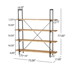 77" Septima 4 Shelf Antique Bookcase Antique - Christopher Knight Home -Furniture Promotion Series GUEST 345ad8cb 6491 4474 9230 356617c7cb9b