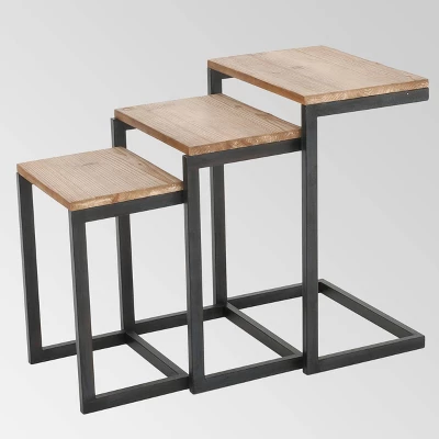 Tohono Nesting Tables Antique Firwood (Set Of 3) - Christopher Knight Home 2 Tohono Nesting Tables Antique Firwood (Set Of 3) - Christopher Knight Home - Image 2