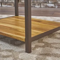 Roney 17" Bookcase With Rustic Metal Finished Iron Accents - Natural - Christopher Knight Home -Furniture Promotion Series GUEST 3589ba7a e5fe 4bad 8d7c 5fd8ace91724