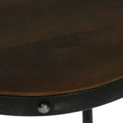 Rivet Modern Industrial Handcrafted Round Mango Wood Side Table Brown/Antique Gunmetal - Christopher Knight Home -Furniture Promotion Series GUEST 35db3b2e 5492 4917 8a65 eb338178dbf1